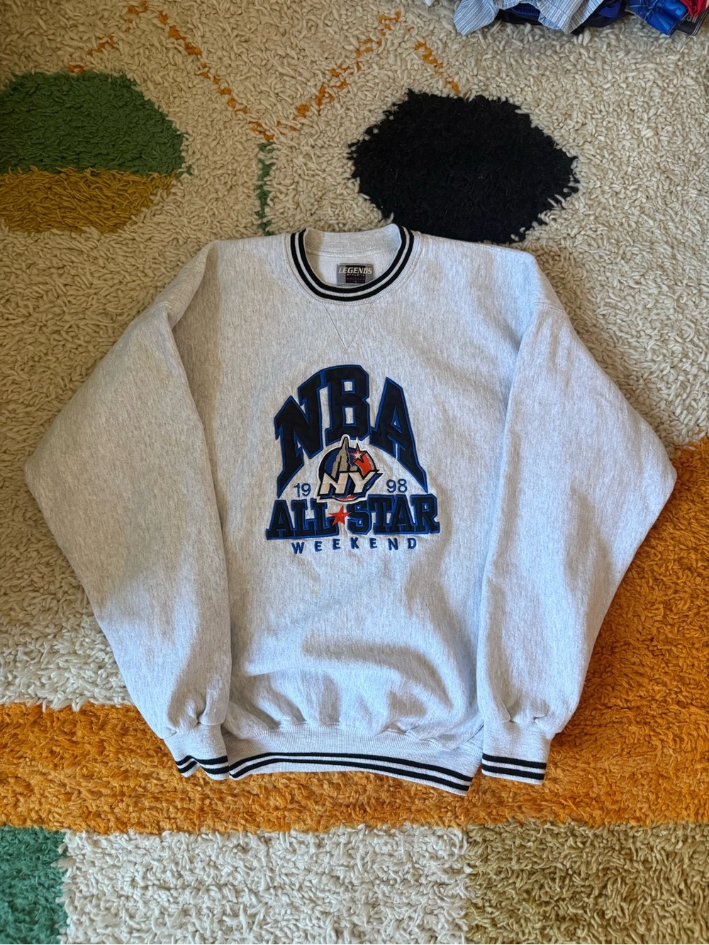Vintage 1998 NBA All-Star Weekend New York Gray Crewneck Sweatshirt